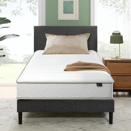 6 Inch Hybrid Mattress with Foam and Spring Support, Twin Size, Medium Firm Comfort, Durable Design, Certified Safe Materials, Mattress in a Box, White Color