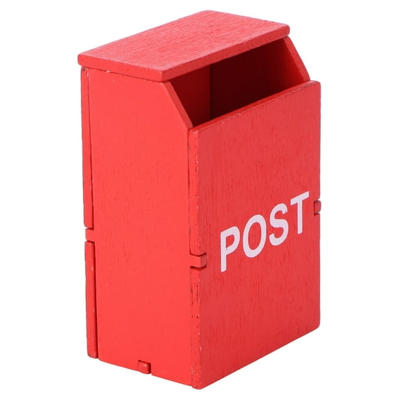 Niceauty Stylish Red Mini House Mailbox for Decoration Durable Plastic Miniature Size Home Decor