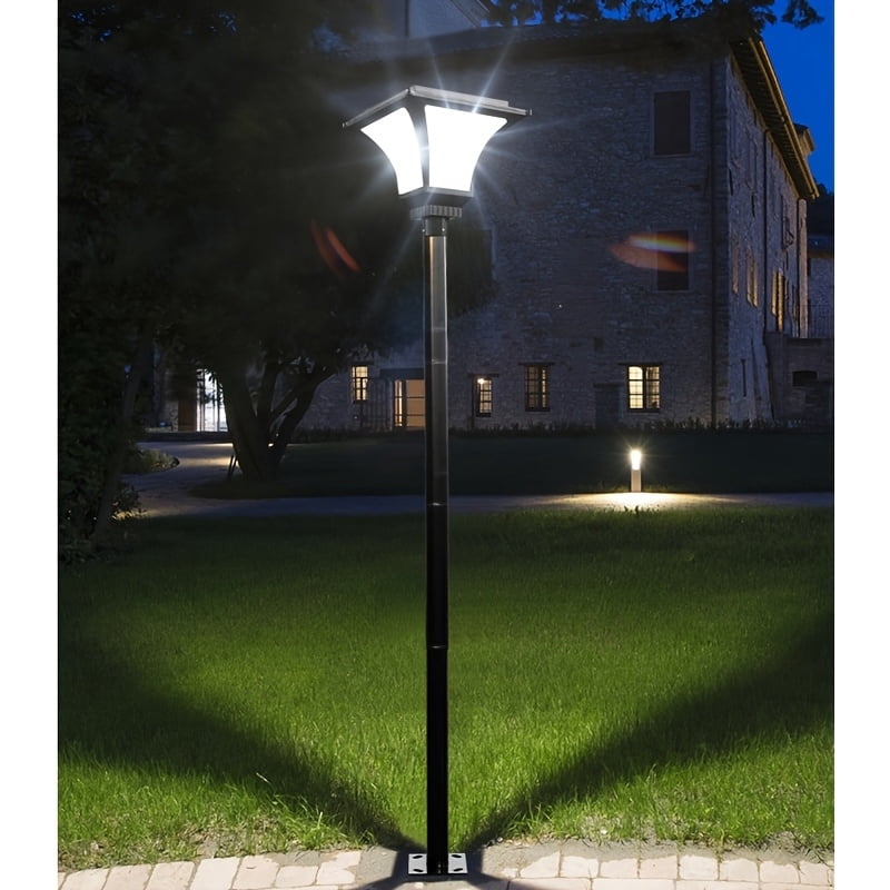 1 set of 118 inch / 3 meters lamp posts, metal lamp post in black finished, outdoor light lamp pole