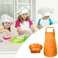 thumbnail image 5 of Kid Apron and Hat Front Pocket Children' Crafting Baking Orange M, 5 of 8
