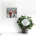 thumbnail image 2 of Nawypu  Xmas Canvas Paintings for Home Decorations Joyful Santa with Snowman in in Winter Snow Abstract Wall Art for Dining Living Room Kitchen Decor - 16x16 inch, 2 of 4