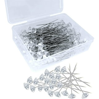  Nraxiot 100PCS Diamond Pins for Flowers, Durable Diamond Pins,  2 inch Delicate Bouquet Pins, Flower Pins for Wedding Bridal Hair and DIY  Sewing Craft