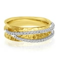 thumbnail image 1 of 14k Yellow Gold Diamond Crossover Ring, 1 of 2