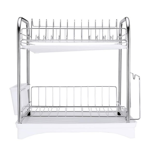 Yuarrent Estante de cocina de acero inoxidable, estante para platos de capas, soporte para utensilios de cocina, estante para escurridor Organizadores de utensilios de cocina Yuarrent HA015910-00