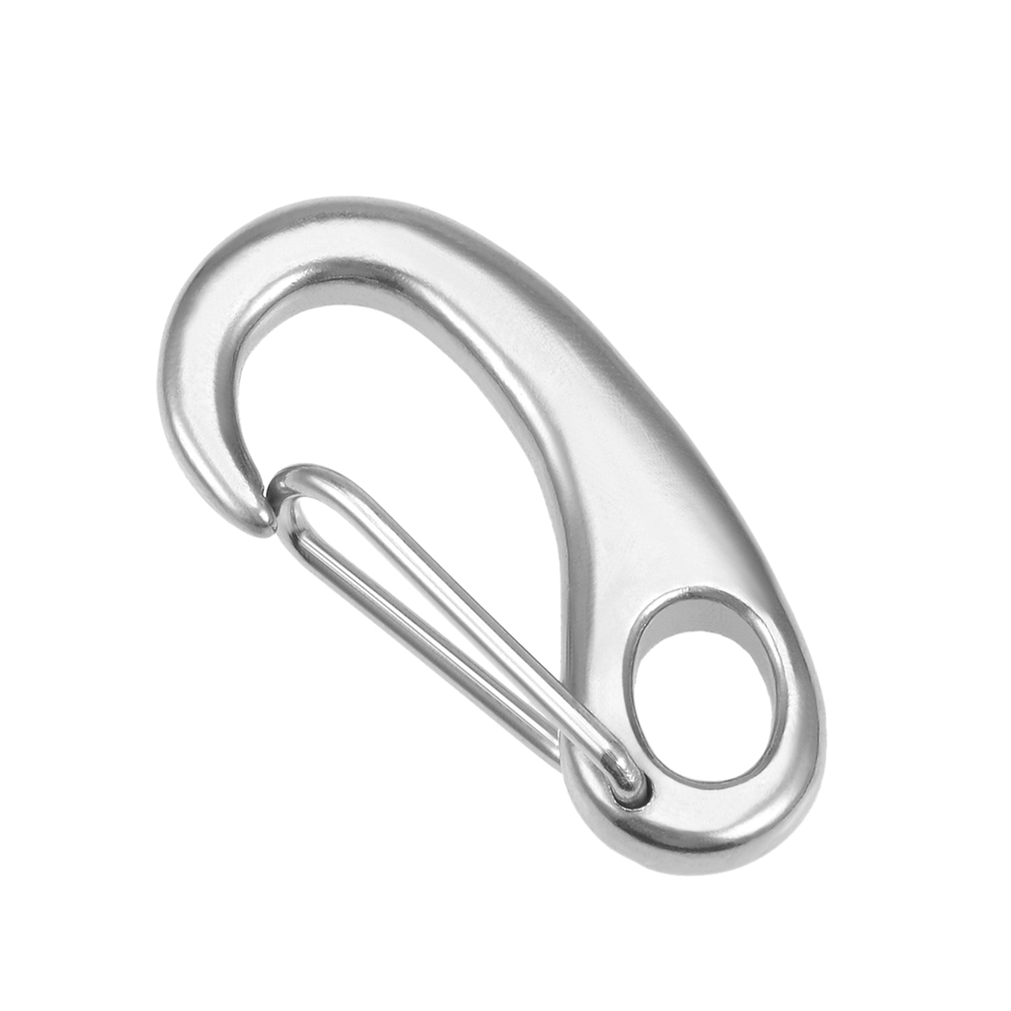 5 Pack 3/16" X 50mm Stainless Steel Carabiner Spring Snap Hooks - 120 Lbs Capacity