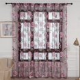 thumbnail image 4 of Cortinas de tul de peonía para sala de estar, ventana floral, cortina transparente (púrpura) Likrtyny Libre de BPA, 4 of 4