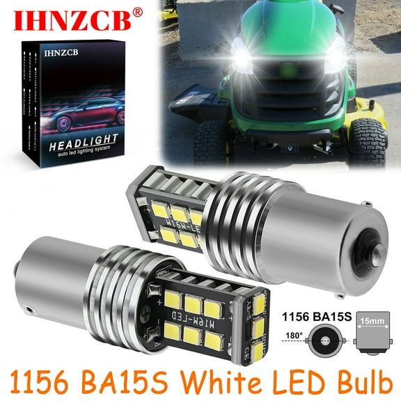 IHNZCB for Deere E110 E100 E120 E130 E140 Headlights Lights Mower 12v 2x Led Light Bulbs