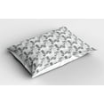 thumbnail image 2 of Ambesonne Tropical Pillow Sham 2 Pack, Exotic Plantation Layout, 26"x20", Dimgray White, 2 of 3