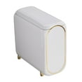 thumbnail image 3 of WeiLaiKeQi Trash Can 10L Rubbish Bin Space Saving Trash Bin for Kitchen Office Bathroom White, 3 of 9