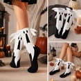 thumbnail image 5 of Ouuluon Fun Halloween Ghost Devil Socks, 11 inch Cotton-Lined Magnetic Pull-on Mid-Calf Socks for Parties, 5 of 7