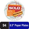 Solo Disposable Paper Plates, 8.5in, 94ct