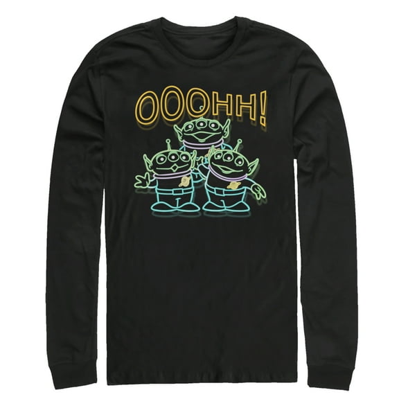 Men's Toy Story Squeeze Toy Aliens  Long Sleeve Shirt Black 2X Large