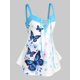 thumbnail image 1 of Tank Top de Talla Extra con Estampado de Mariposa y Cordones Rosegal  Camisetas sin mangas de talla grande, 1 of 5