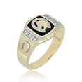 thumbnail image 5 of AVORA 10K Yellow Gold  Simulated Diamond CZ Men's Onyx Horse Fashion Ring  - Size 10.5, 5 of 5