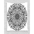 thumbnail image 1 of Mandala Tapestry, Ethnic Indian Floral Cosmos Symbol Traditional Meditation Pattern, Wall Hanging for Bedroom Living Room Dorm Decor, 60W X 80L Inches, Black White, by Ambesonne, 1 of 1