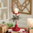 thumbnail image 4 of Mlaxguo Christmas Candle Holders, Iron Candle Stands, Vintage Red Christmas Candlesticks Window Display Decoration, Heat-Resistant Metal Desktop Ornaments for Home, Wedding, Holiday Festive Decor, 4 of 7