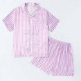 thumbnail image 7 of ATOGUTA Girl's 2 Piece Lounge Set Size 5T-16 Button Down Shirts and Shorts Casual 2 Piece Home Clothing Set Purple, 7 of 7
