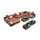 thumbnail image 2 of Luxury Living Room Sofa Italian Genuine Leather Couch with Bluetooth Speaker, USB and LED Light + Coffee Table, TV Stand My Lux Decor Round, 2 of 9