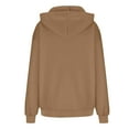 thumbnail image 3 of Plus Size Women’s Fashion Hoodie Long Sleeve Pullover Sweatshirt Casual Solid Color Oversized Hooded Top with Front Pocket Daily Outfits Camel, 3 of 5