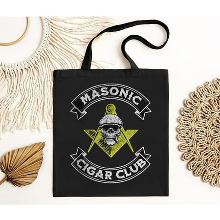 vintage NEW LIMITED Cigar Club Smoking Skulls Mason Symbol Gift Idea Tote Bag S--TH39779