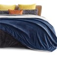 thumbnail image 2 of HTOOQ Reversible Sherpa Fleece Blanket, Navy Blue, Microfiber Polyester, Soft, Warm, Cozy, Queen Size, 2 of 7