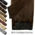 thumbnail image 3 of Benehair THICK Double Weft Human Hair Extensions Clip In Real Remy Full Head 8 Pieces 18 Clips 20inch/150g Brown, 3 of 12