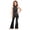 Black, variant on Kids Girls Lyrical Dance Bodysuit Jumpsuit Flare Bell Bottom Pants Rhinestones Mesh Gymnastics Leotard Royal Blue 6