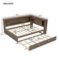 thumbnail image 2 of Harper & Bright Designs Full Size Wooden Storage Daybed Frame, Daybed Bed with Trundle & Storage Shelves, L Shape Corner Daybed with Light & Sliding Doors, Wood, 2 of 14