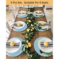 thumbnail image 4 of 15 Inch Round Placemats Set of 6, Light Blue Snowman Christmas Non Slip Heat Insulation PP Table Mats, Gifts Xmas Tree Winter Snowflake Washable Place Mats for Kitchen Dining Party Table Decor, 4 of 7