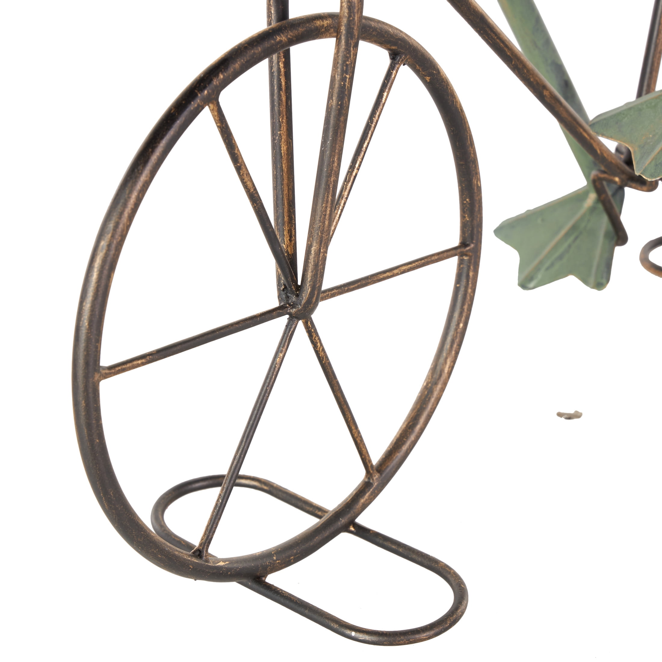 DecMode 19" On Bicycle Frog Garden Sculpture with Gold Accents