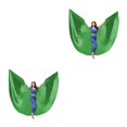 thumbnail image 1 of Cateissary Ala de danza del vientre Disfraces para adultos Accesorios de baile profesional para mujeres Festivales de carnaval de Halloween Verde 2piezas, 1 of 6