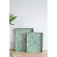 thumbnail image 3 of A & B Home Bohemian Rectangular Capiz Green Tray With Handles 48752, 3 of 6