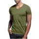 thumbnail image 5 of Blusas y camisas de manga corta con cuello en V para hombre, blusas casuales de verano a la moda de color liso con cuello en V y manga corta para hombre., 5 of 7