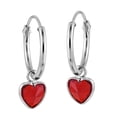 thumbnail image 6 of Aeravida Gleaming Heart Red Cubic Zirconia Sterling Silver Hoop Dangle Earrings | Cute Sterling Silver Hoop Earrings | Casual Earrings for Women | Hoop Earrings Set |Love Symbol, 6 of 6