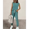 thumbnail image 3 of Womens Short Sleeve Two Piece Outfits Loungewear Sweatsuit Sets Outfits Athletic Tracksuits, 3 of 8
