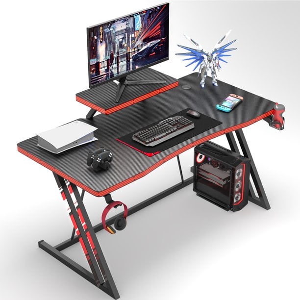 Details about   47.2'' Computer Table Gaming Desk Workstation Home Office Black w/headphone hook 