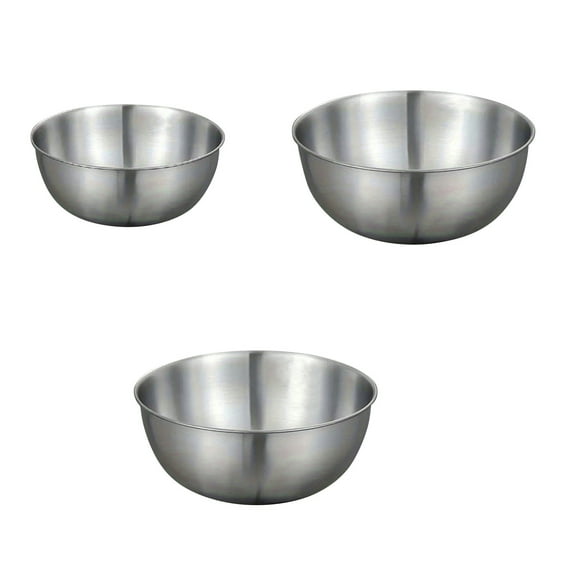 3-Piece Stainless Steel Mixing Bowl Set Kitchen Baking Prep Bowls 304 Stainless Steel Nesting Bowls for Cooking Food Storage and Multipurpose Use in Home Restaurants and Meal Prep