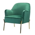 thumbnail image 4 of Velvet Upholstered Accent Chair Metal Legs Curved Backrest Lounge Home Armchair Bedroom Adult Green, 4 of 10