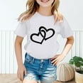 thumbnail image 4 of WEAIXIMIUNG T-Shirt Blanc Filles Moyen Enfant Filles Mignon Graphique Col Rond Manche Courte Tee Été Décontracté T-Shirt 100, 4 of 6