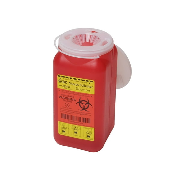 Sharps Container BD 1.4 Quart Red / Translucent Lid Vertical Entry (1 Each)