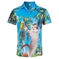 thumbnail image 4 of Camisas hawaianas con estampado 3D de dinosaurios y gatos divertidos para hombre, camisas hawaianas de manga corta con botones para vacaciones tropicales, ropa de calle, 4 of 4