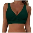 thumbnail image 3 of Siilsaa Womens Bathing Suit Tops Womens Bikini Top Adjustable Thin Straps Bathing Suit Tops Padded Swimsuit Tops Green,XXL, 3 of 7