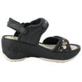 thumbnail image 5 of GP Wedge Platform Snap Lock Sandals for Women: 8698 Black Beige, EU35 (US Size 4 - 4.5), 5 of 8