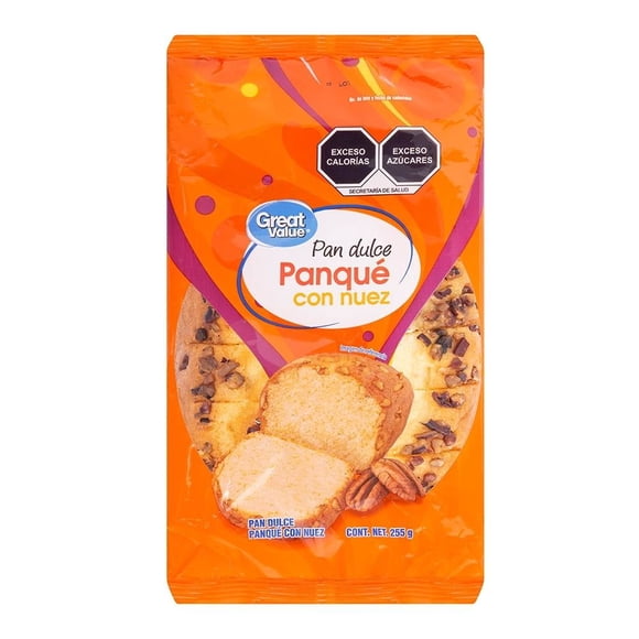 Pan dulce Great Value panqué con nuez 255 g