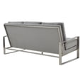 thumbnail image 6 of LeisureMod Accent Arm Chair Upholstered in Velvet with Brushed Silver Stainless Steel Frame and Removable Cushions Jefferson Collection in Light Grey, 6 of 7