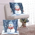 thumbnail image 6 of Happy Snowman Wearing Headphone Throw Pillow Covers Pillowcases 16 x 16 Inch Home Decor 2 Packs for Bedroom Sofa, 6 of 6