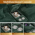 thumbnail image 3 of Aukfa 141" U Shaped Cloud Couch Oversized 6 Seat Sectional Sofa with USB&Cupholdes Storage Console for Living Room, Corduroy, Green, 3 of 9
