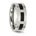 thumbnail image 4 of Mens 8mm Stainless Steel Comfort Fit Wedding Band Ring with Black Accent, 4 of 6