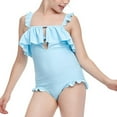 thumbnail image 7 of Little and Big Girls Fly Strap One-Piece Swimsuit Flounce Swimwear, 7 of 7