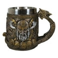 thumbnail image 2 of Norse Viking God Thor Mjolnir Hammer With Longship Dragon Boat Coffee Mug Cup, 2 of 9